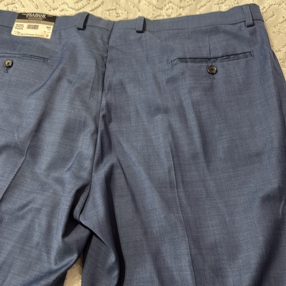 Jos. A. Bank Traveler Performance Wool Slim Blue Unhemmed Pants Men’s Size 42 - Picture 11 of 12